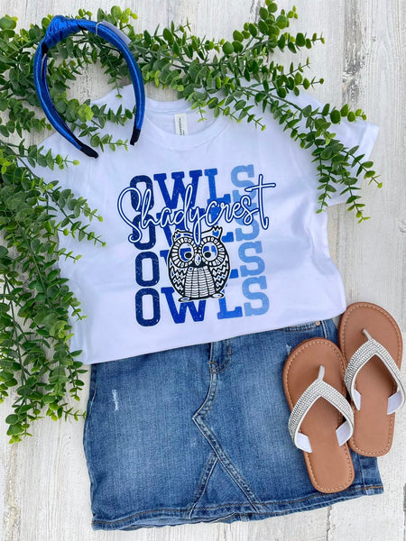 Shadycrest Owls Stacked Blues