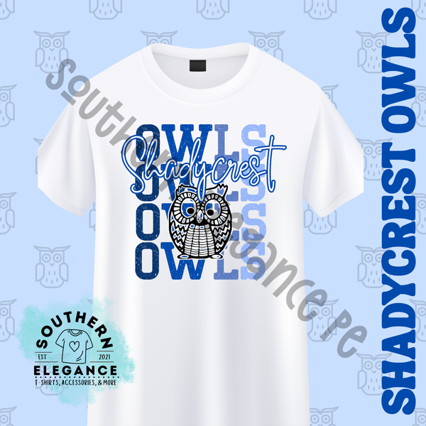 Shadycrest Owls Stacked Blues