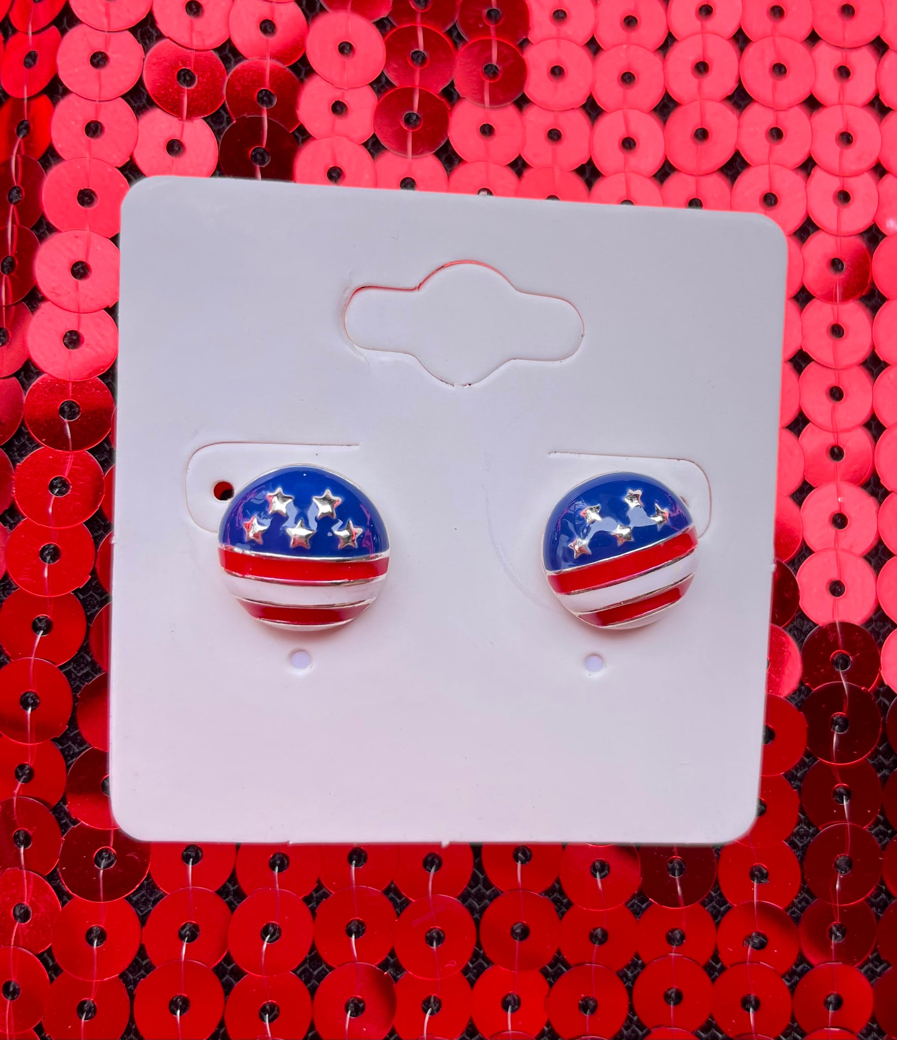 Circle Flag Stud Earrings