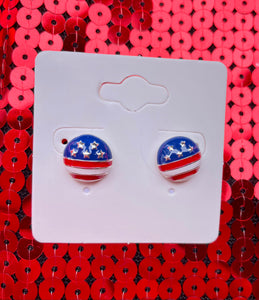 Circle Flag Stud Earrings