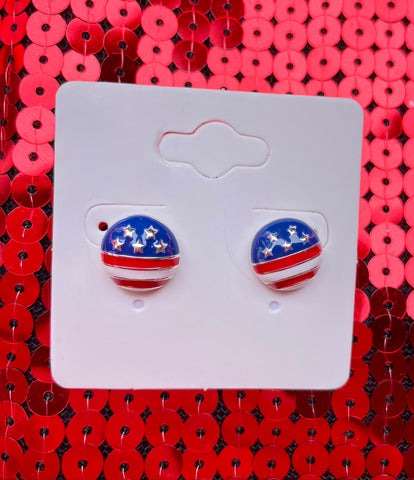 Circle Flag Stud Earrings