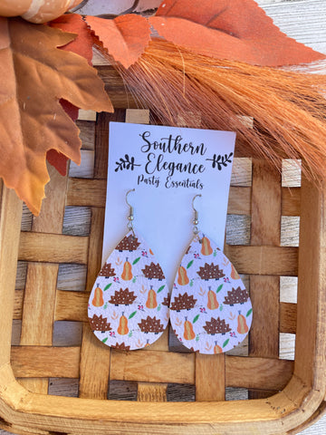 Hedgy Fall Teardrop Earrings