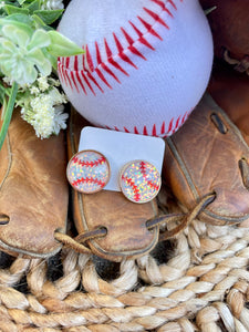 Glitter Baseball Studs