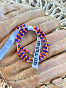 Navy & Orange Triple Bracelet Stack