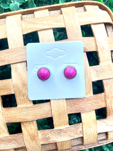 Pink Circle Studs