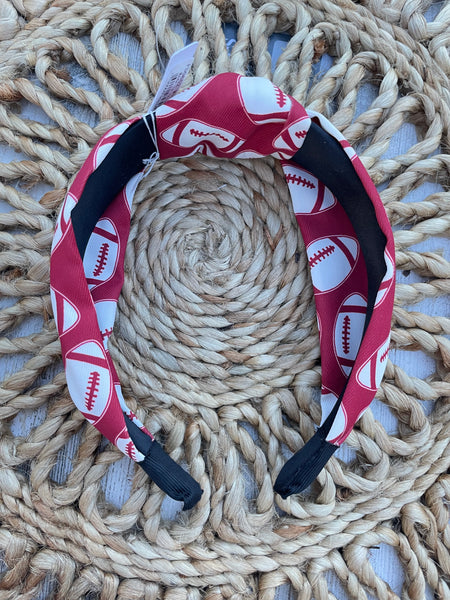 Maroon and White Football Headband