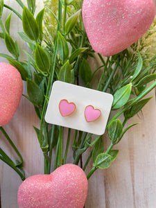 Light Pink Heart Studs