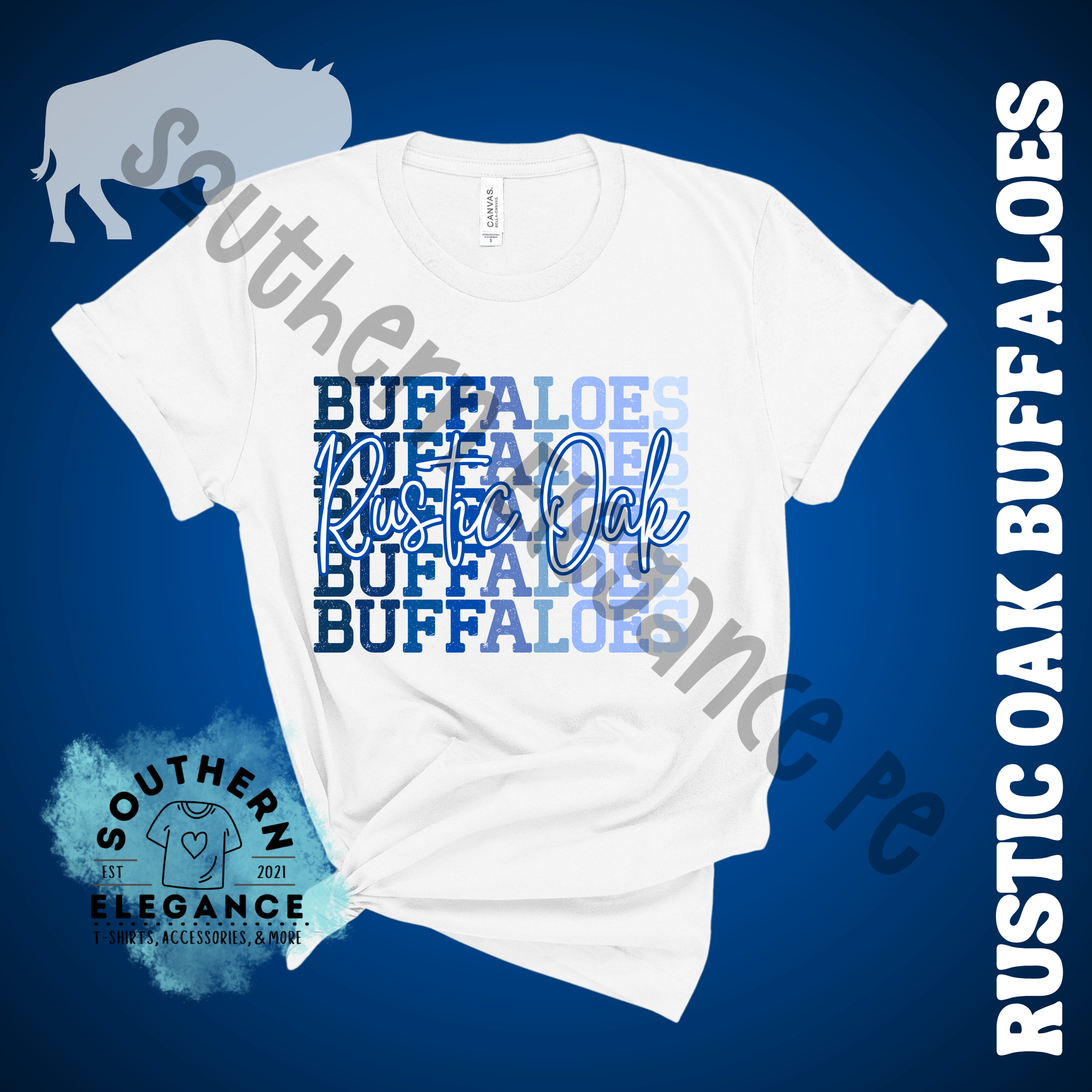 Rustic Oak Buffalo Stacked Blues