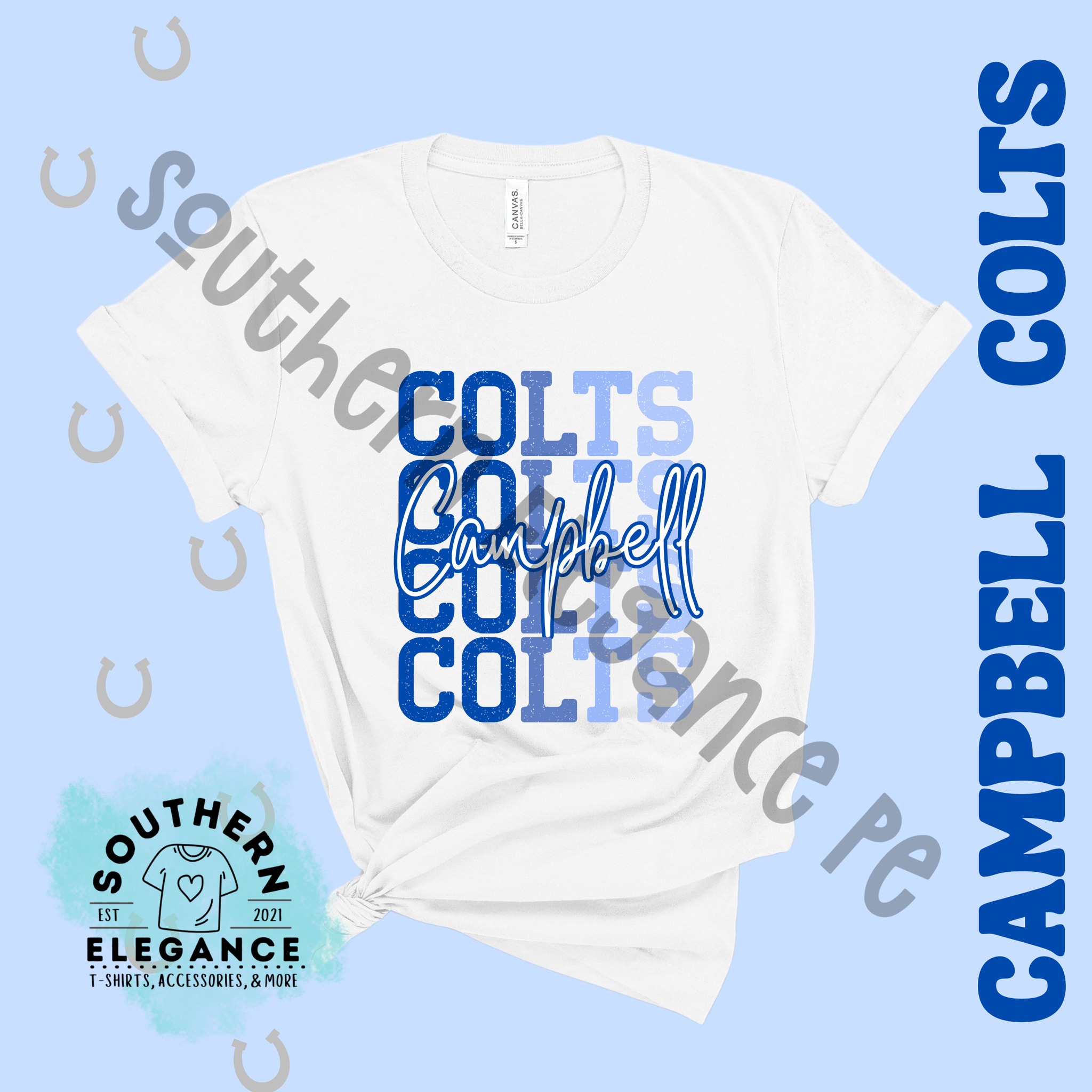 Campbell Colts Stacked Blues