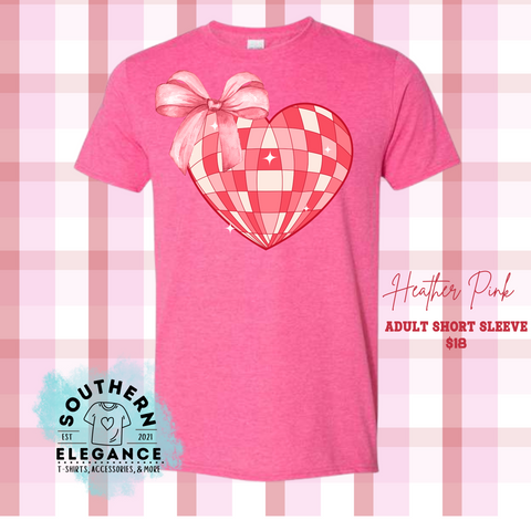 Disco Heart w/ Bow Valentine Top