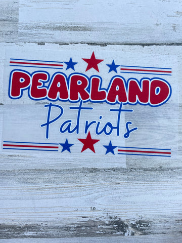 Pearland Patriots adult DTF print