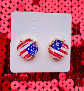 Flag Square Stud Earrings