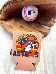 Houston Beaver tan can holder