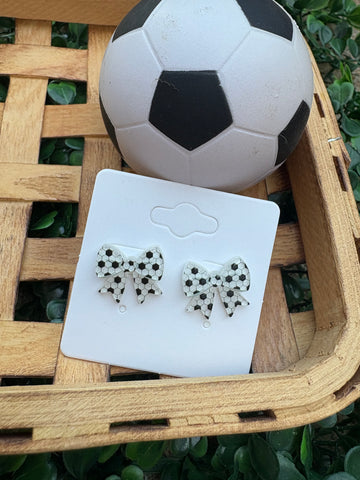 Soccer Bow Acrylic Studs