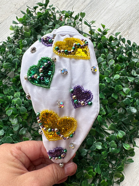 Mardi Gras Heart Headband