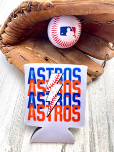 Houston Lighting Baseball white can holder