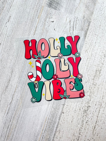 Pocket/Infant sized DTF print: Holly Jolly Vibes