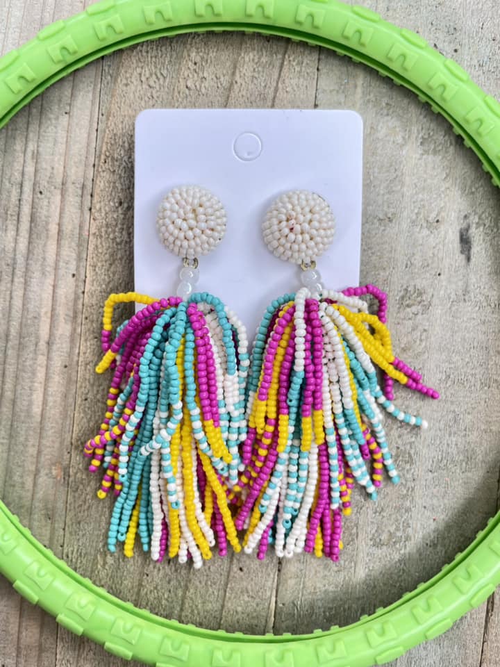 Pastel beaded earrings