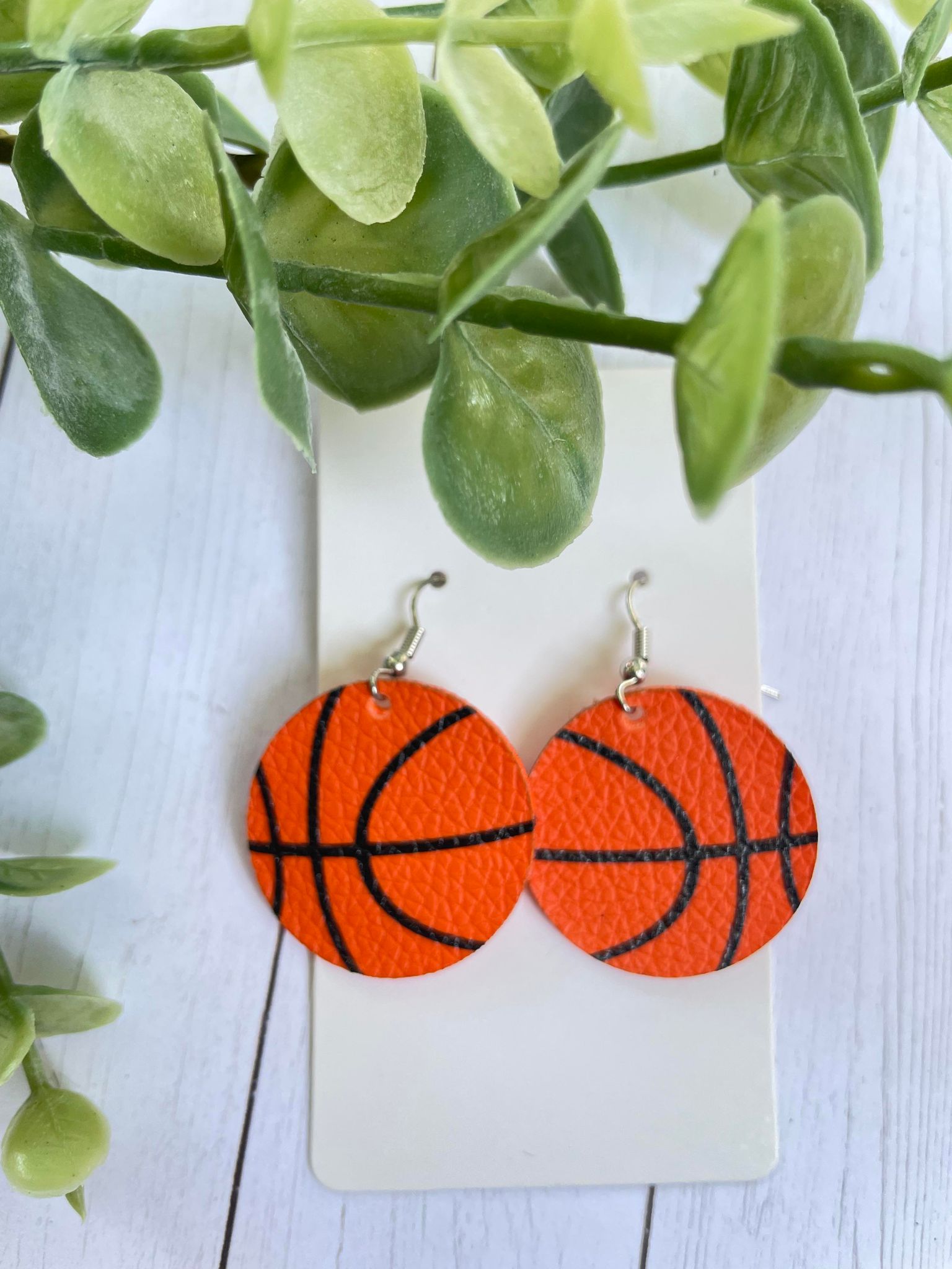 Leather Basketball earrings