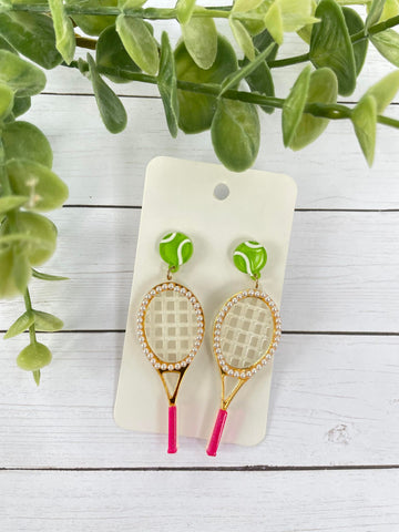 Game Match On Tennis Earrings