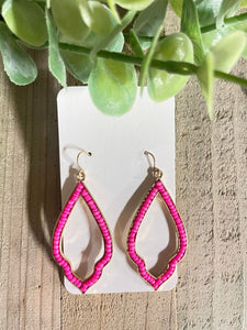 Pink beaded earrings