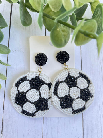 Beaded Soccer earrings