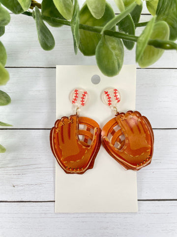 Baseball Glove + Ball  earrings