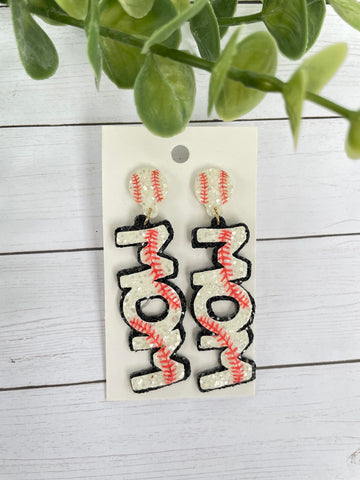 Baseball MOM earrings