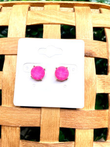 Neon Pink Mini Studs