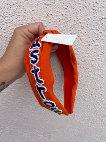 Beaded orange headband
