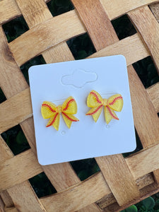Softball Bow Acrylic Studs