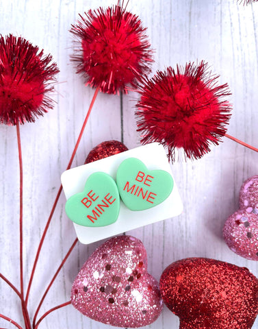 BE MINE mint green conversation hearts