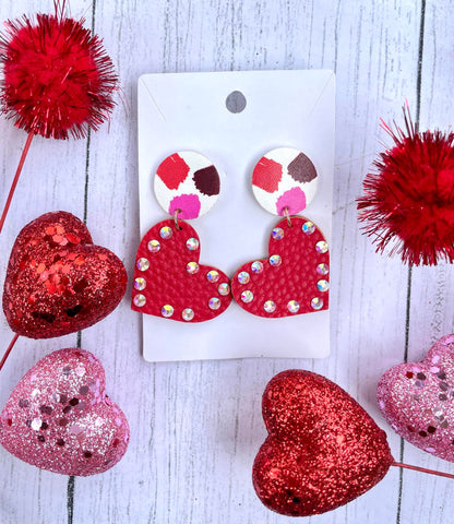 Rhinestone Heart Earrings