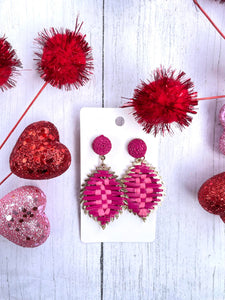 Pink Waves Valentine Earrings