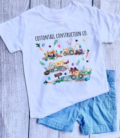 YOUTH MEDIUM: Cottontail Construction Easter tee