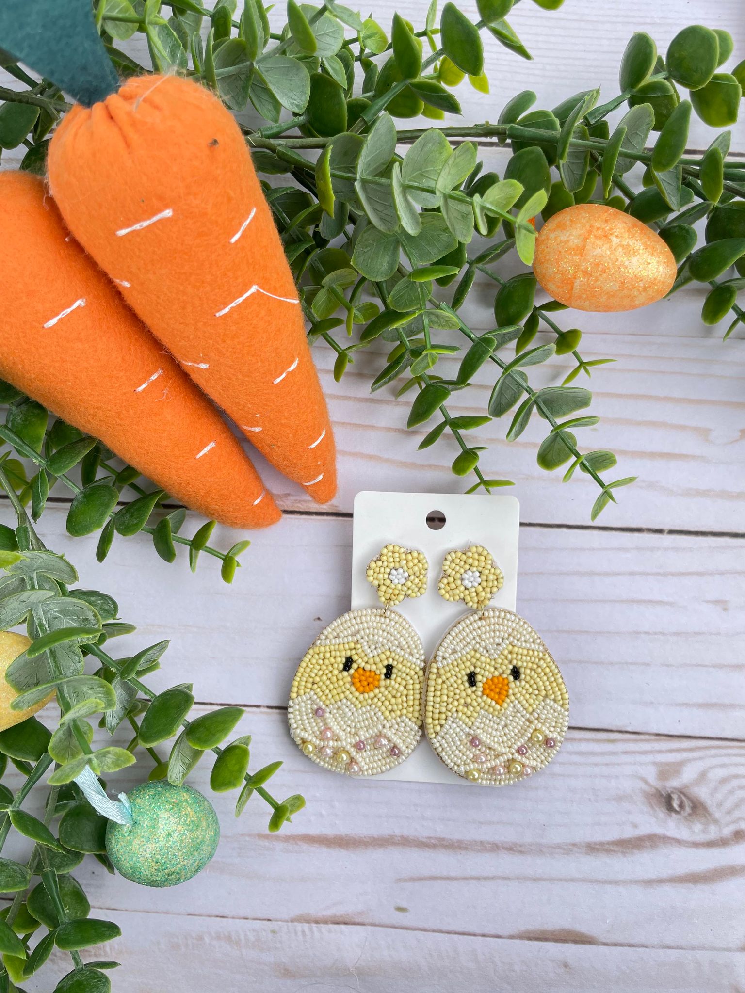 Easter Chicks beaded earrings