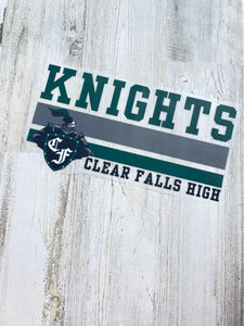 Clear Falls Knights adult DTF print