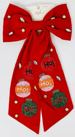 Red Ho Ho Ho Hair Bow