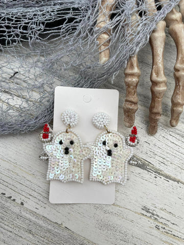 Beaded Ghost earrings