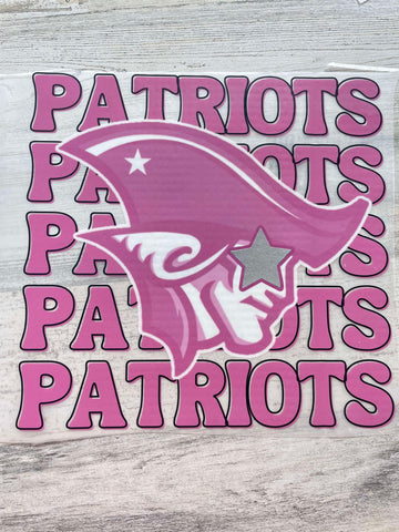 Patriots PINK OUT DTF print