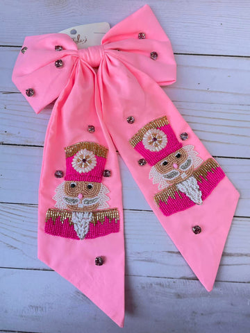 Pink Nutcracker Hair Bow