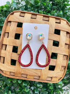 Maroon Teardrop Earrings