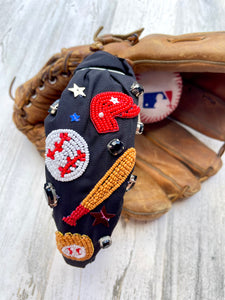 Black Baseball Collage Headband