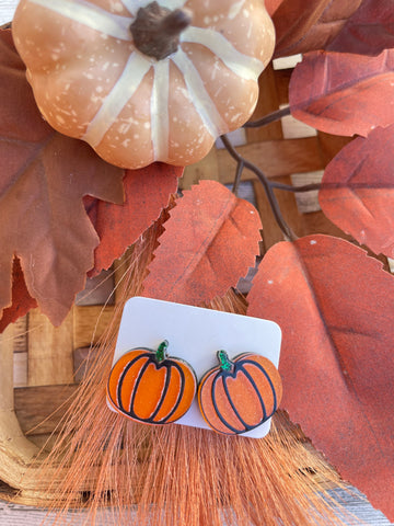 Glitter Pumpkin Studs