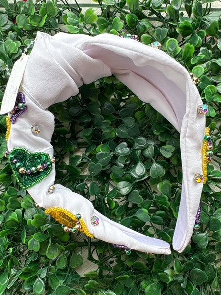 Mardi Gras Heart Headband