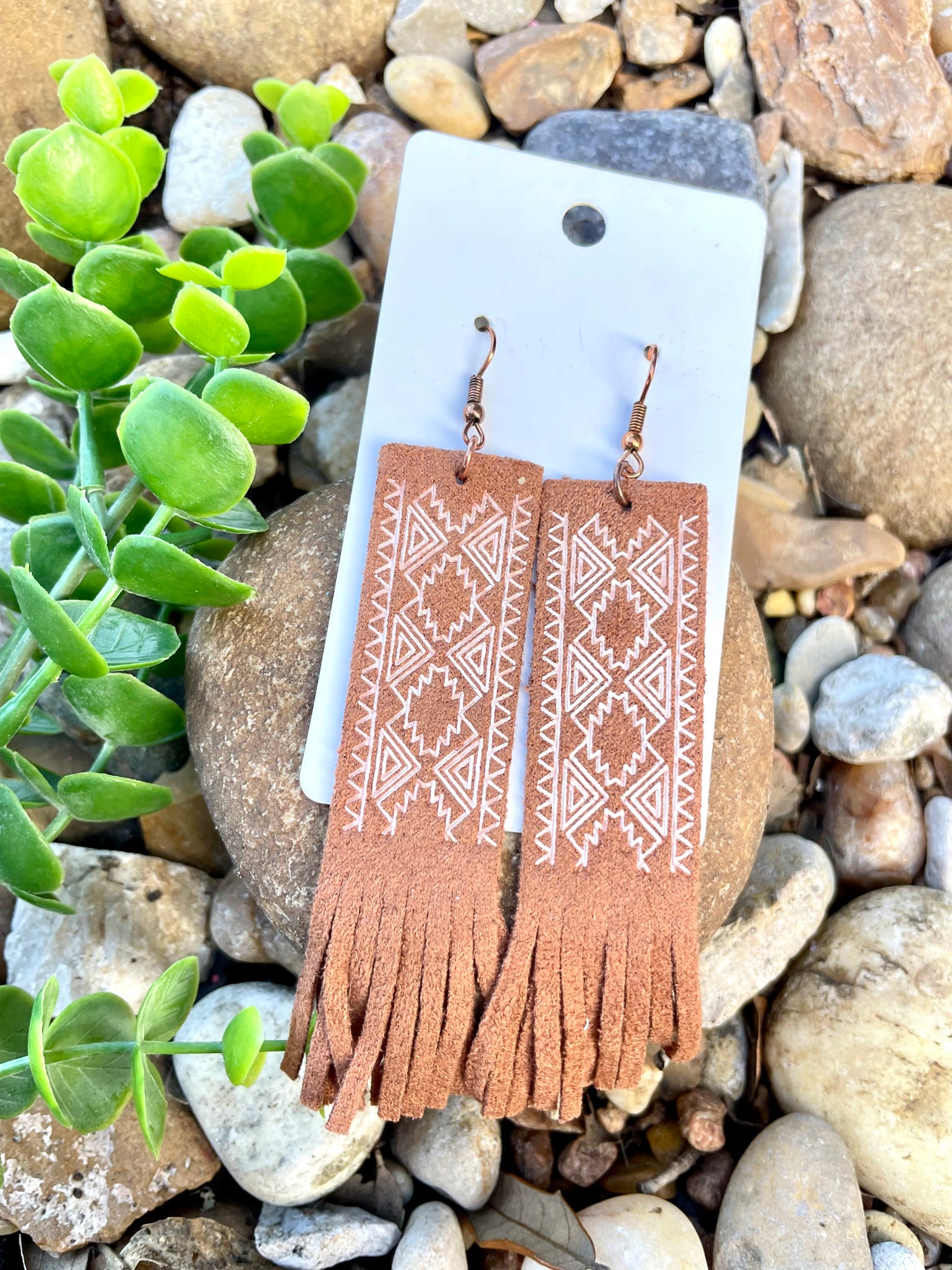 Brown Suede Tassel Earrings
