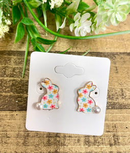 Flower Bunny Studs
