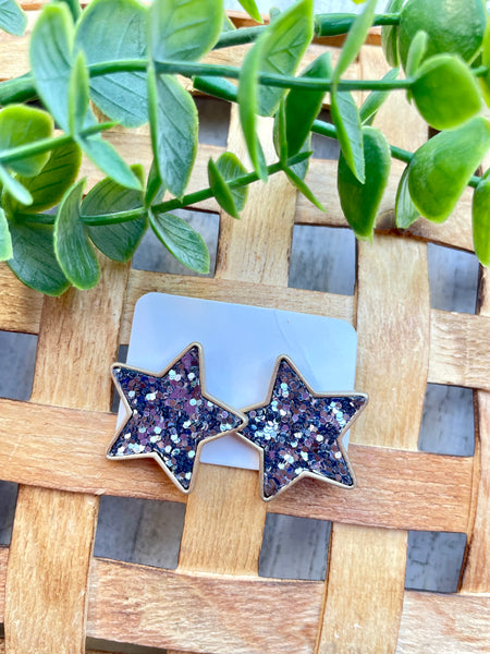 Glitter Star stud earrings