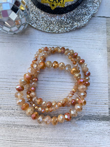 Triple Stack Shades of Brown beaded bracelet set