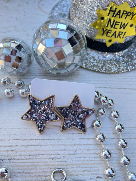 Glitter Star stud earrings